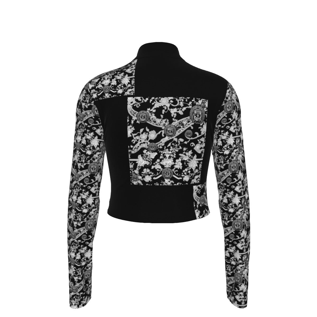 12k Royalty Women's Turtleneck T-shirt With Long Sleeve /BLK