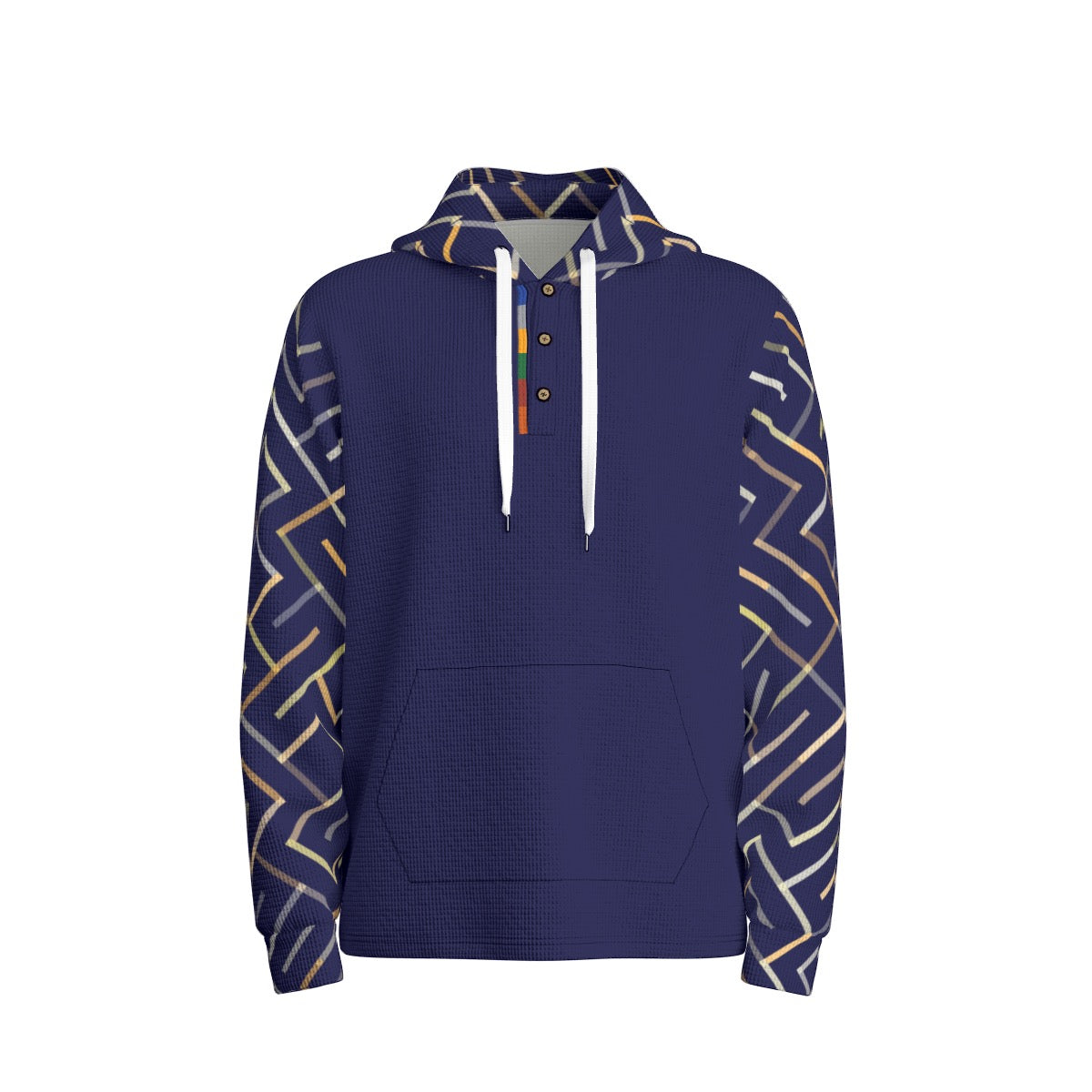 12k Navy Men's Half Button Hoodie