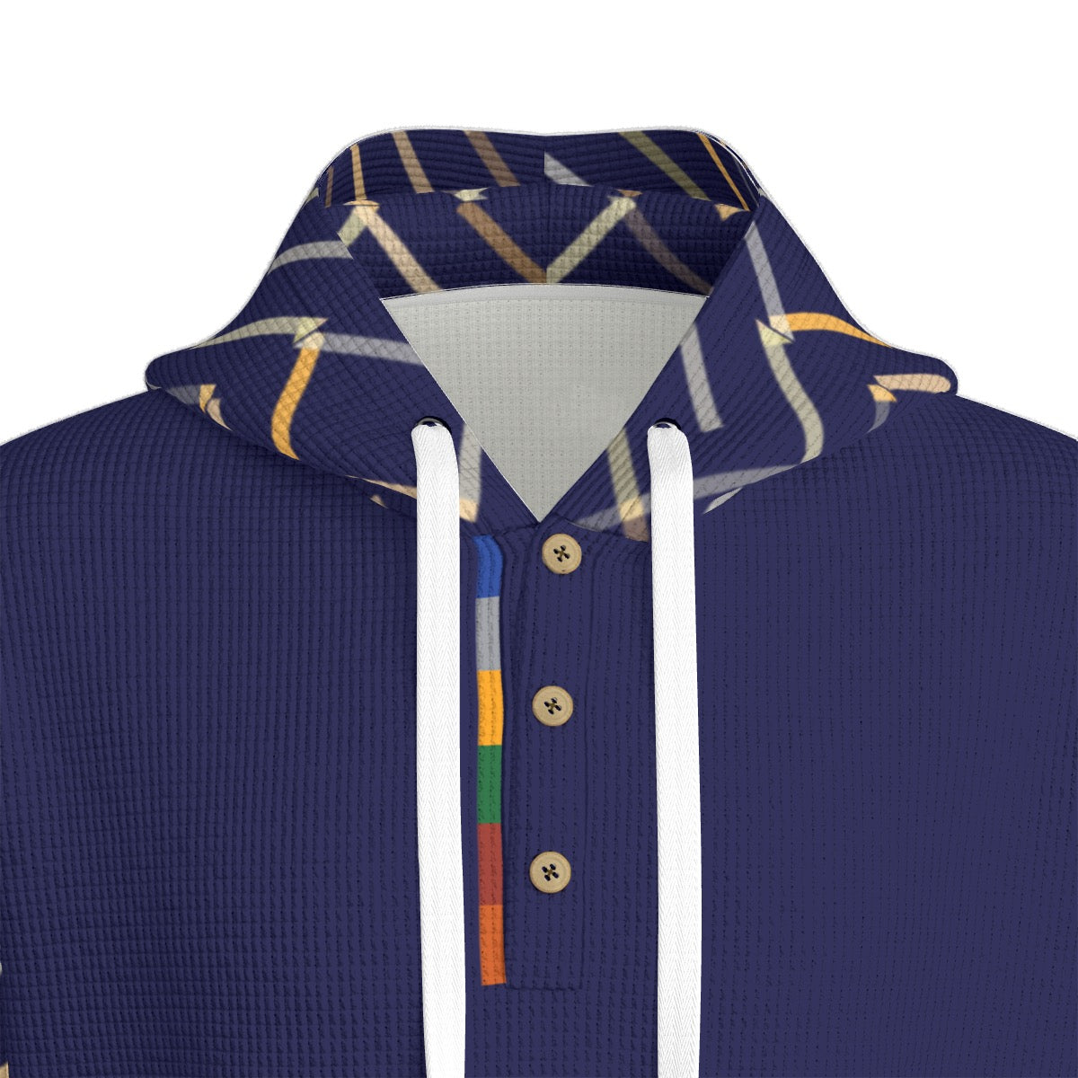 12k Navy Men's Half Button Hoodie