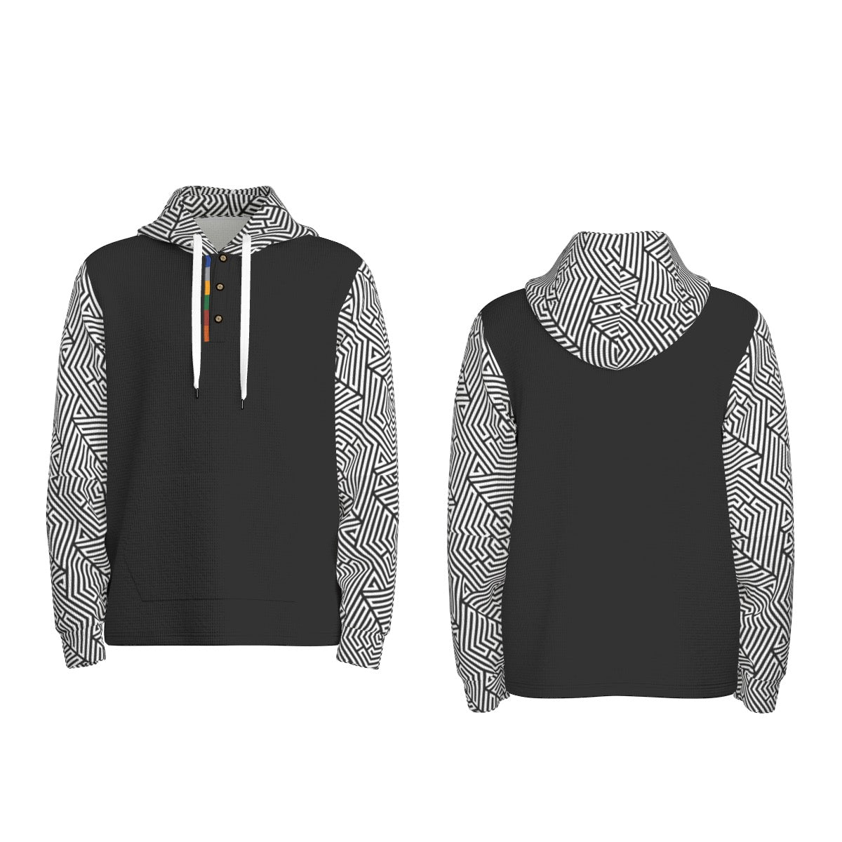 12k BLK Men's Half Button Hoodie