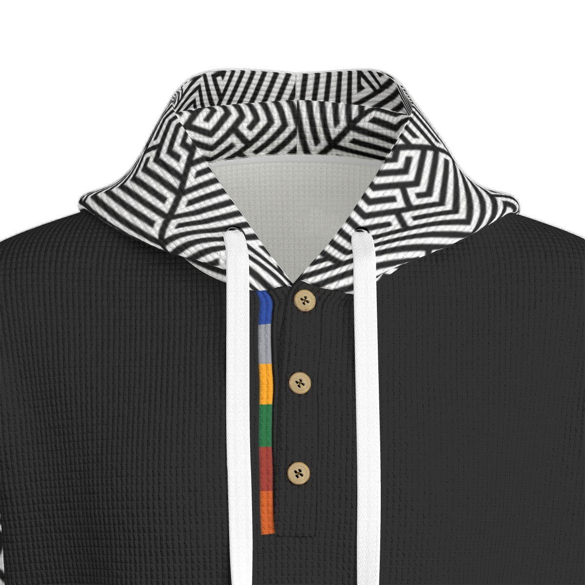 12k BLK Men's Half Button Hoodie