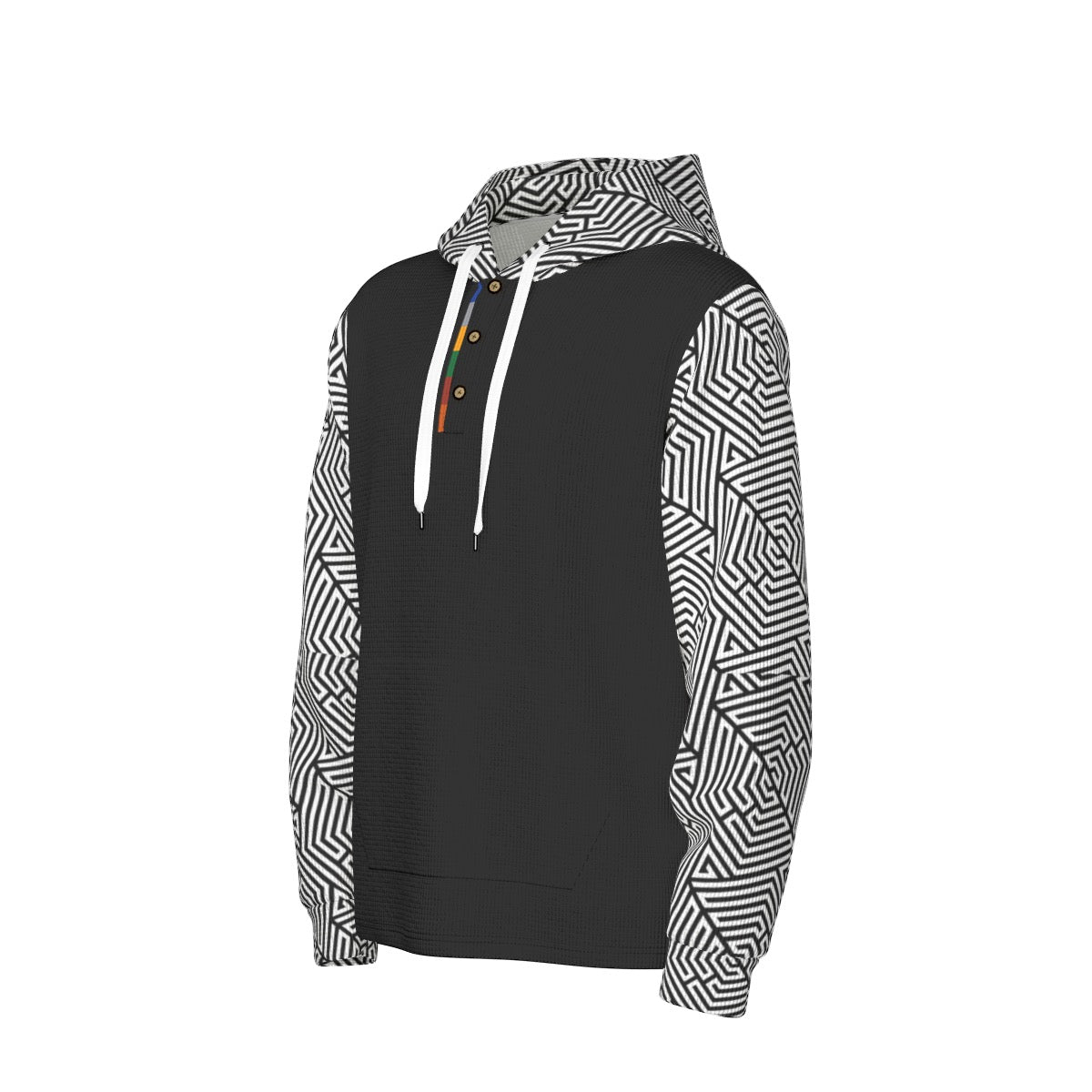 12k BLK Men's Half  Button Hoodie