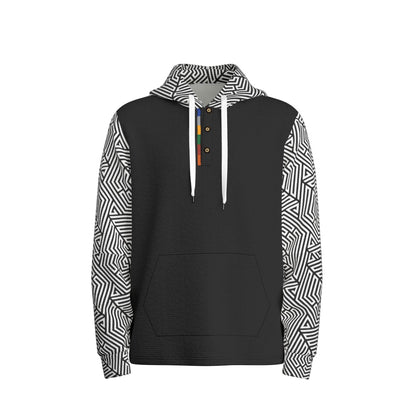 12k BLK Men's Half  Button Hoodie